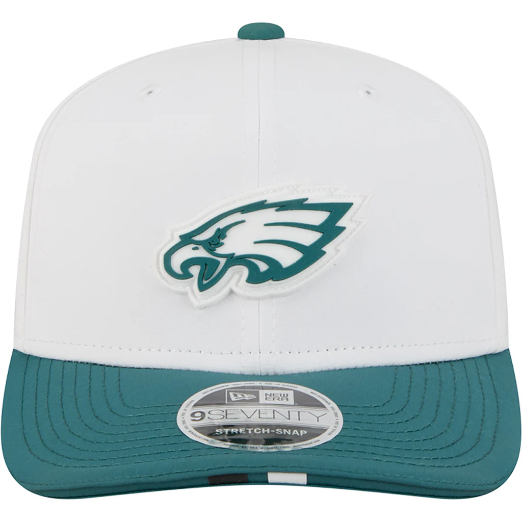 NFL Philadelphia Eagles New Era 2025 Training 9SEVENTY Stretch-Snapback Hat - White - Image 3