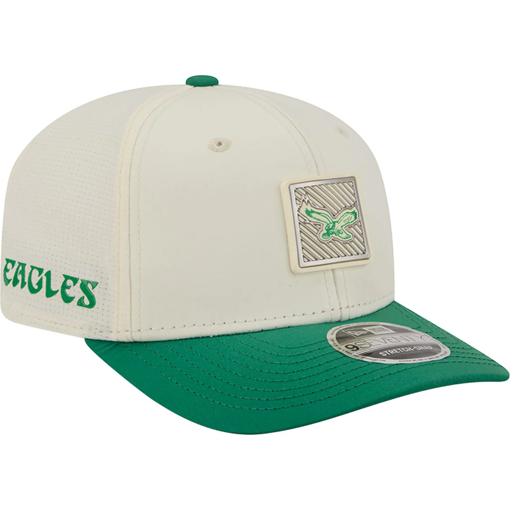 NFL Philadelphia Eagles New Era 2026 Training 9SEVENTY Stretch Snapback Hat - Cream - Image 2
