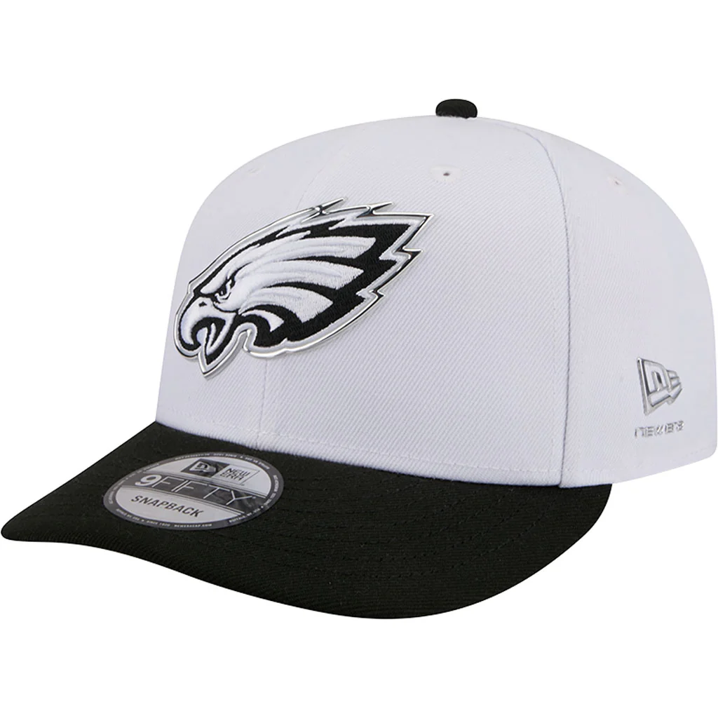 NFL Philadelphia Eagles New Era Black & White 2026 Draft 9FIFTY Snapback Hat - White