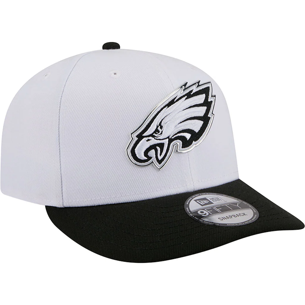 NFL Philadelphia Eagles New Era Black & White 2026 Draft 9FIFTY Snapback Hat - White - Image 2