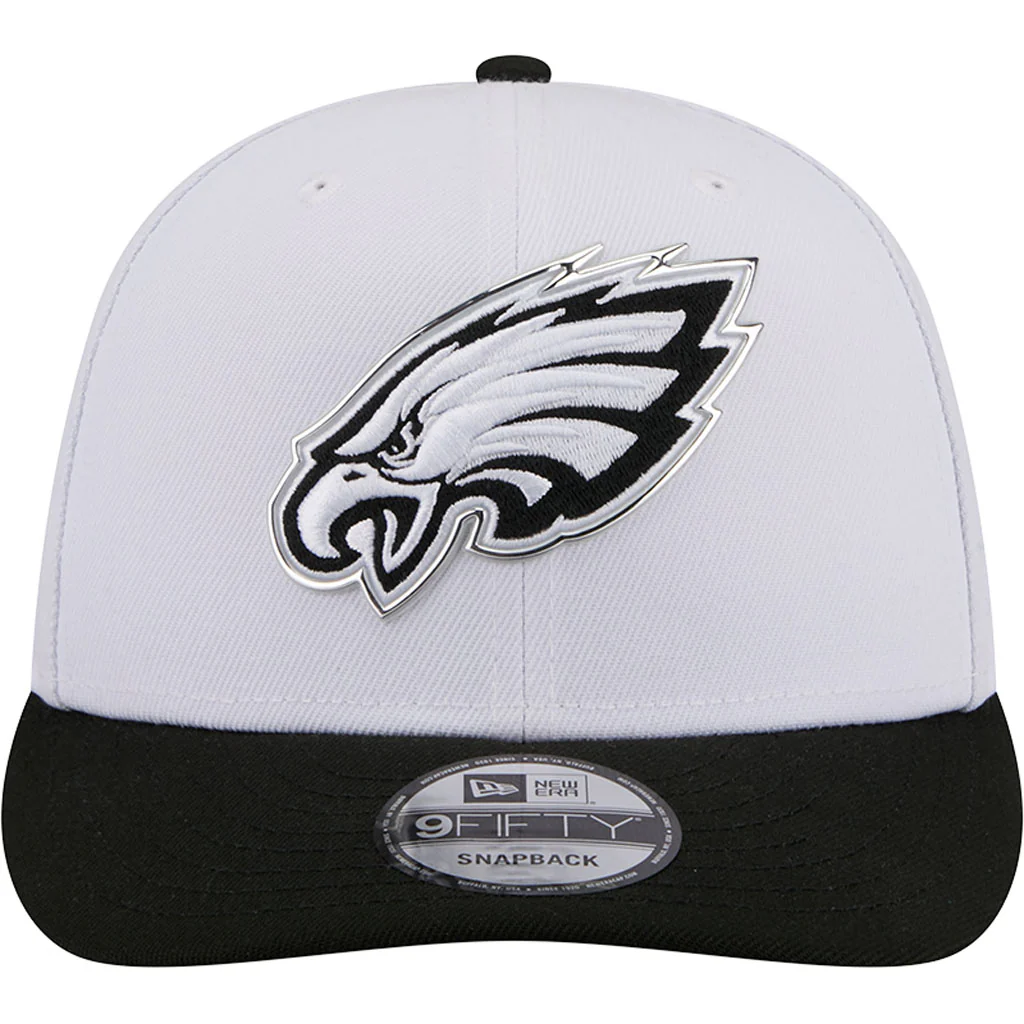 NFL Philadelphia Eagles New Era Black & White 2026 Draft 9FIFTY Snapback Hat - White - Image 3
