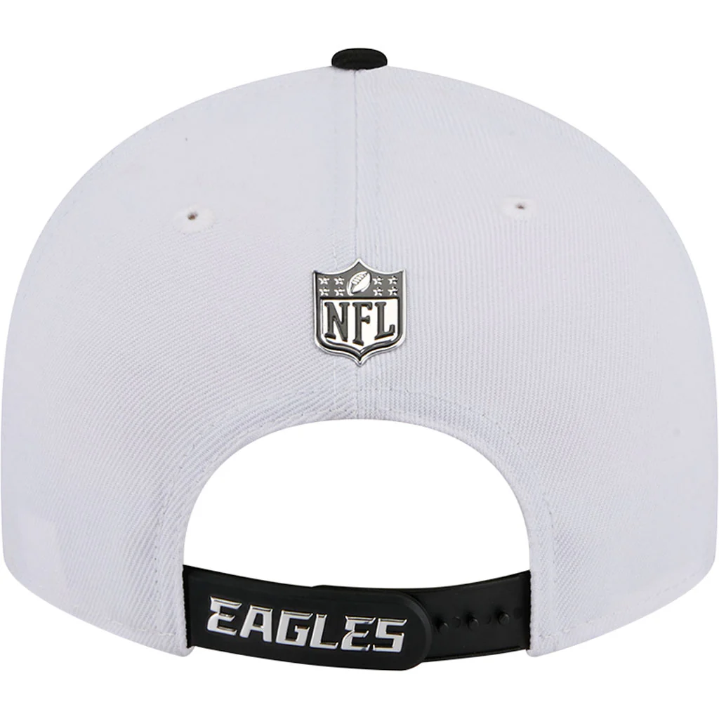NFL Philadelphia Eagles New Era Black & White 2026 Draft 9FIFTY Snapback Hat - White - Image 6