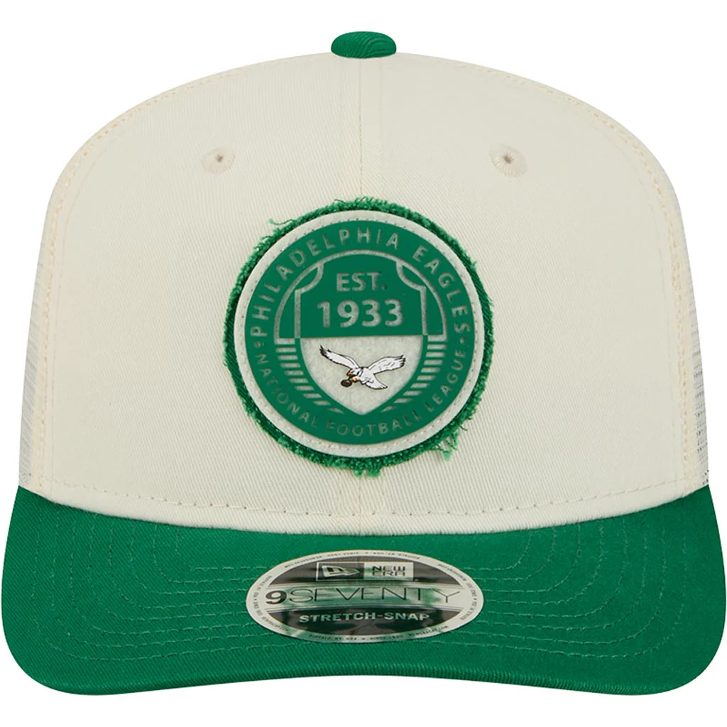 NFL Philadelphia Eagles New Era Circle 9SEVENTY Stretch-Snapback Hat - Cream - Image 3