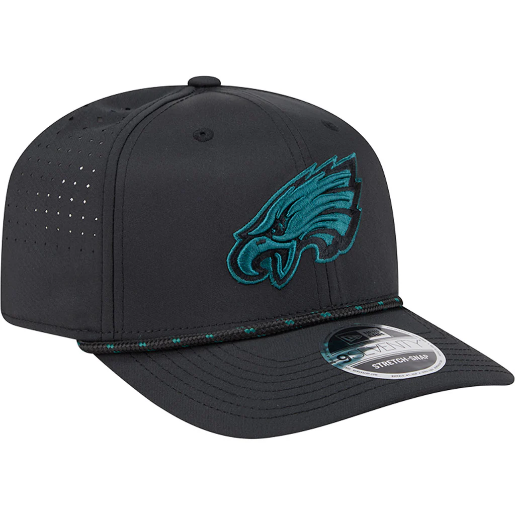 NFL Philadelphia Eagles New Era Sport 9SEVENTY Stretch Snap Hat - Black - Image 2