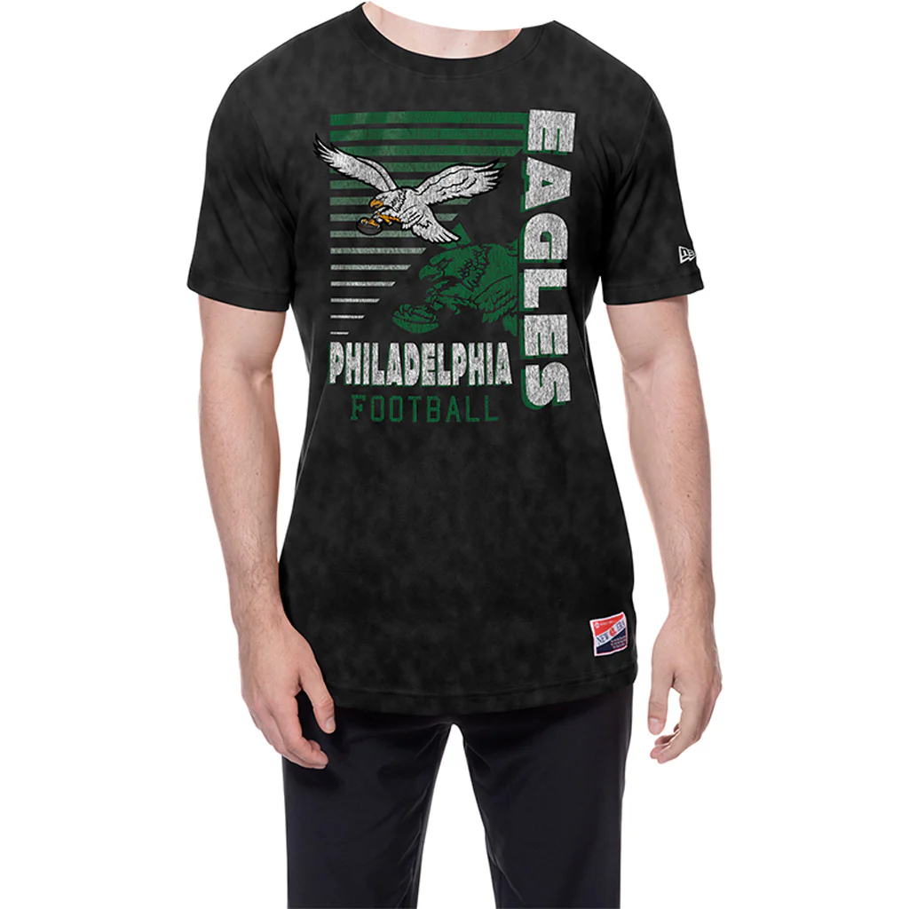 NFL Philadelphia Eagles New Era Throwback Wash T-Shirt - Green