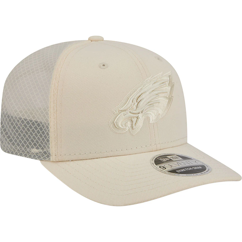 NFL Philadelphia Eagles New Era Vanilla 9SEVENTY Stretch Snap Hat - Cream - Image 2