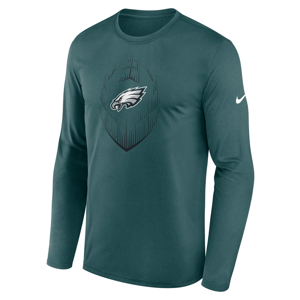 NFL Philadelphia Eagles Nike 2024 Icon Legend Long Sleeve T-Shirt - Green - Image 2