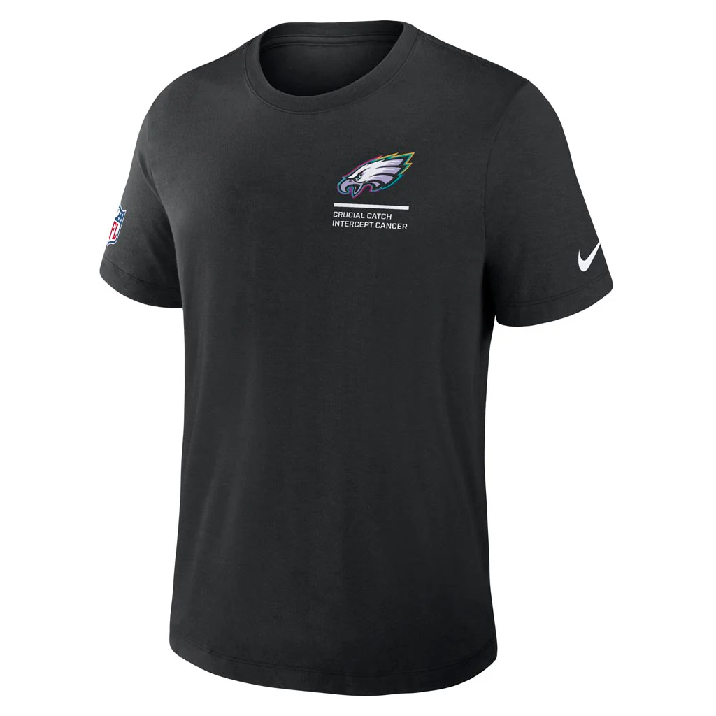 NFL Philadelphia Eagles Nike 2025 Crucial Catch Tri-Blend T-Shirt - Black - Image 2