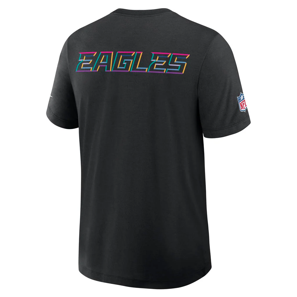 NFL Philadelphia Eagles Nike 2025 Crucial Catch Tri-Blend T-Shirt - Black - Image 3