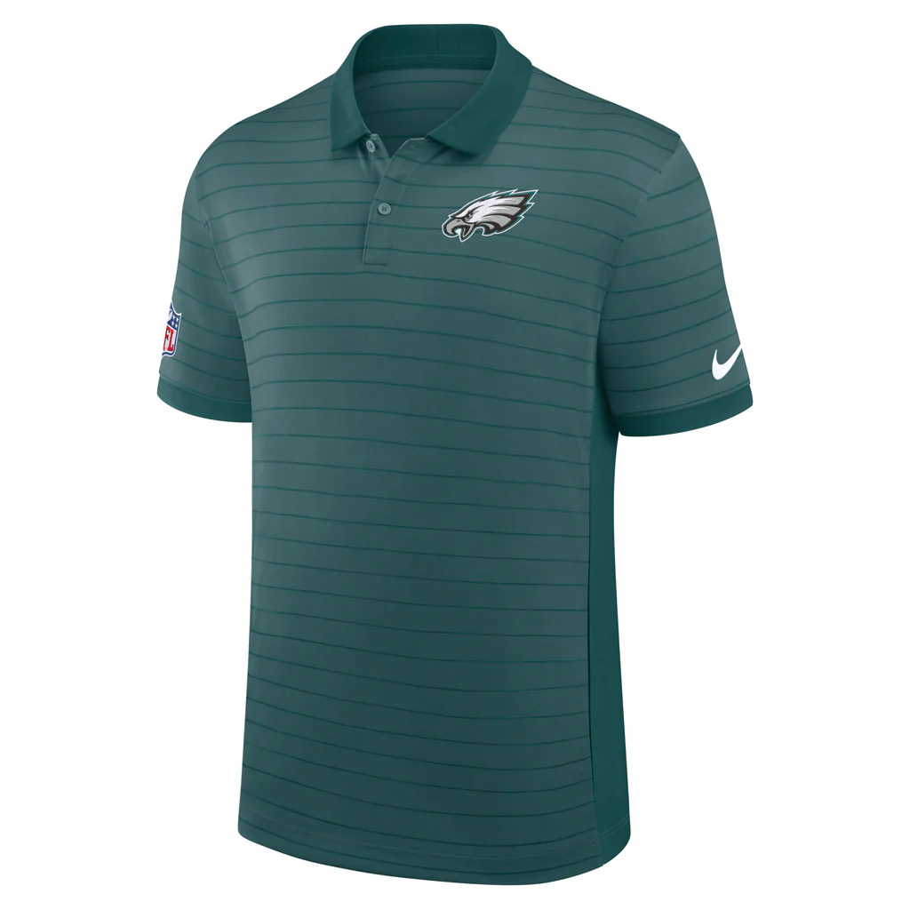 NFL Philadelphia Eagles Nike 2025 Dri-Fit Striped Polo - Green - Image 2