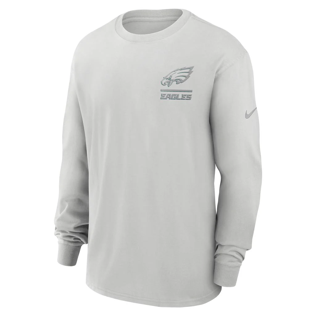 NFL Philadelphia Eagles Nike Heavy Max90 Long Sleeve T-Shirt - Gray - Image 2