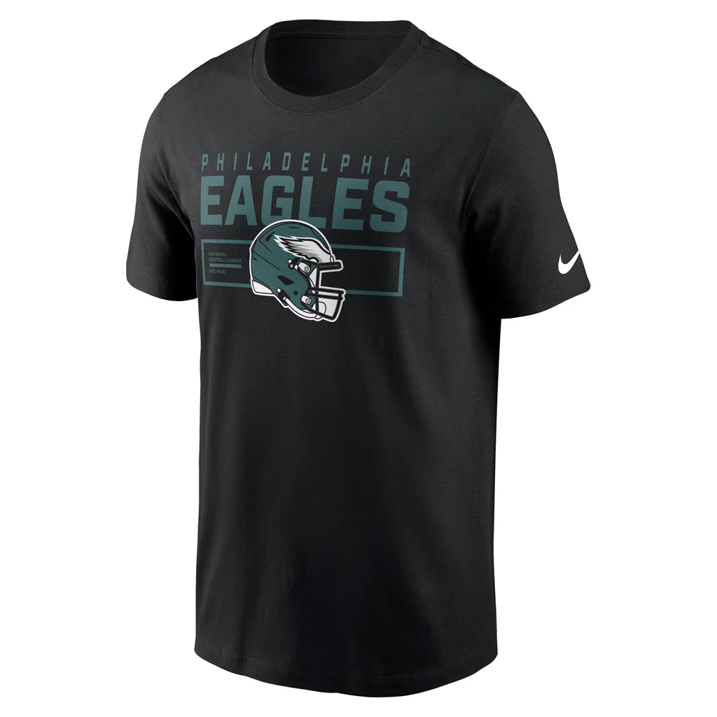 NFL Philadelphia Eagles Nike Helmet Essential T-Shirt - Black - Image 2