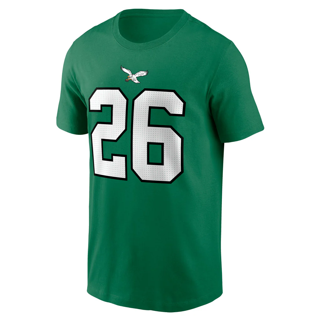 NFL Philadelphia Eagles Saquon Barkley Nike Name & Number T-Shirt - Green - Image 2