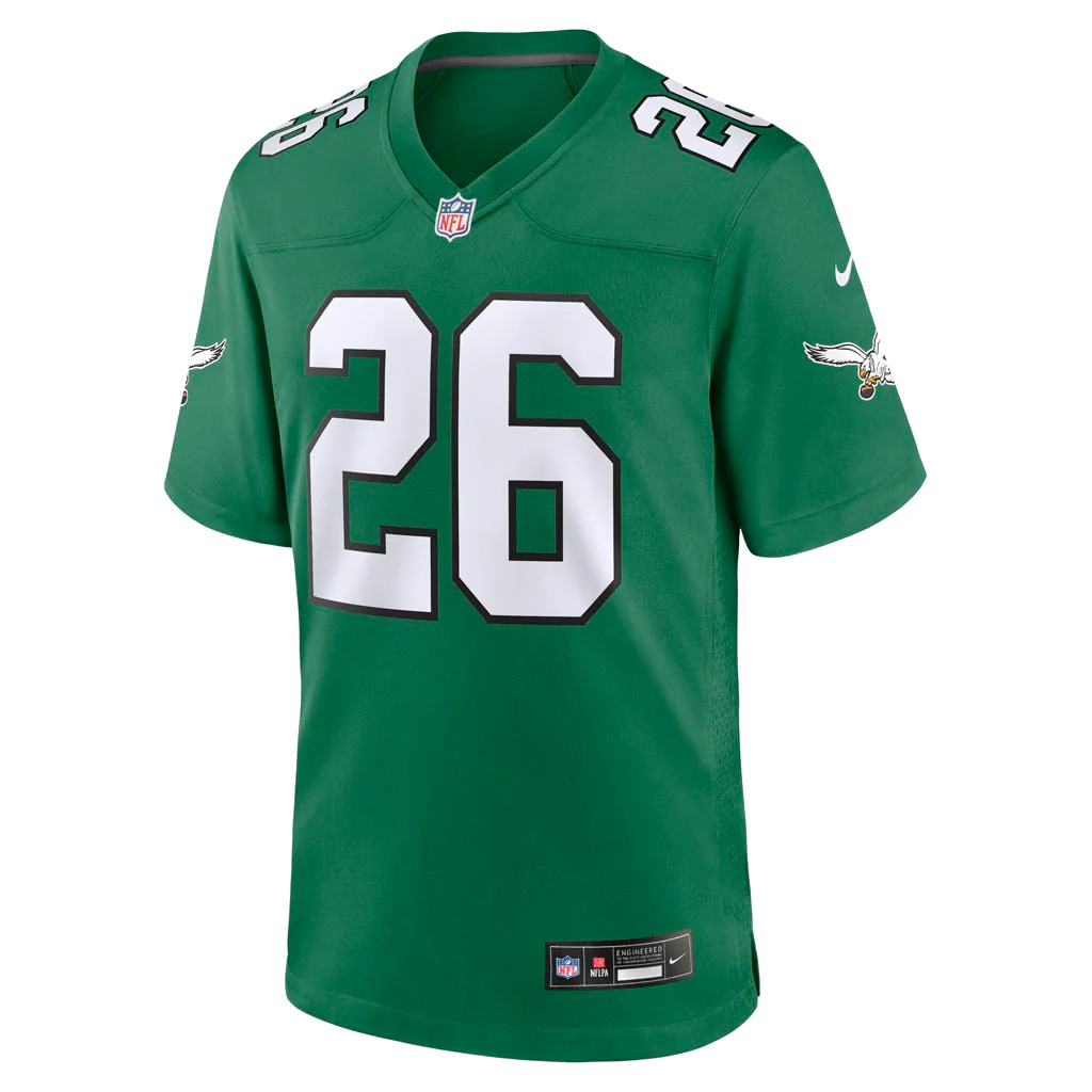 NFL Philadelphia Eagles Saquon Barkley Nike Throwback Game Jersey - Green - Image 2