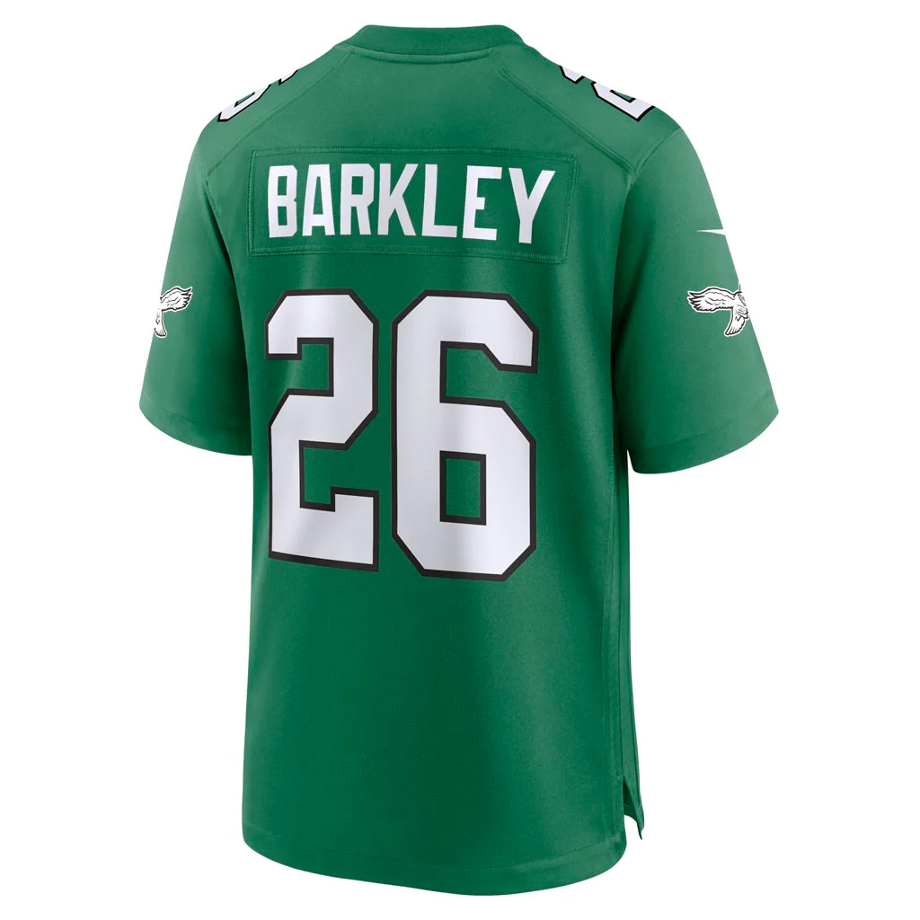NFL Philadelphia Eagles Saquon Barkley Nike Throwback Game Jersey - Green - Image 3