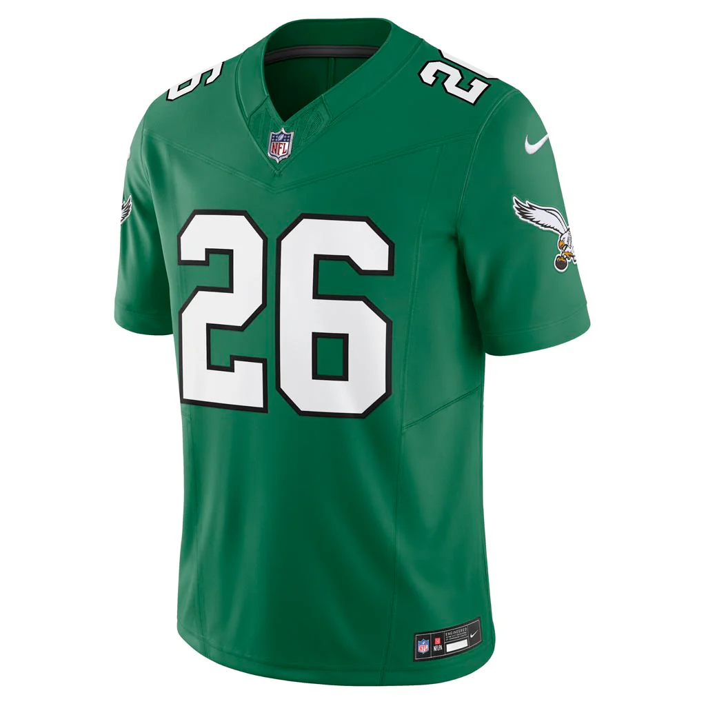 NFL Philadelphia Eagles Saquon Barkley Nike Throwback Vapor Limited Jersey - Green - Image 2