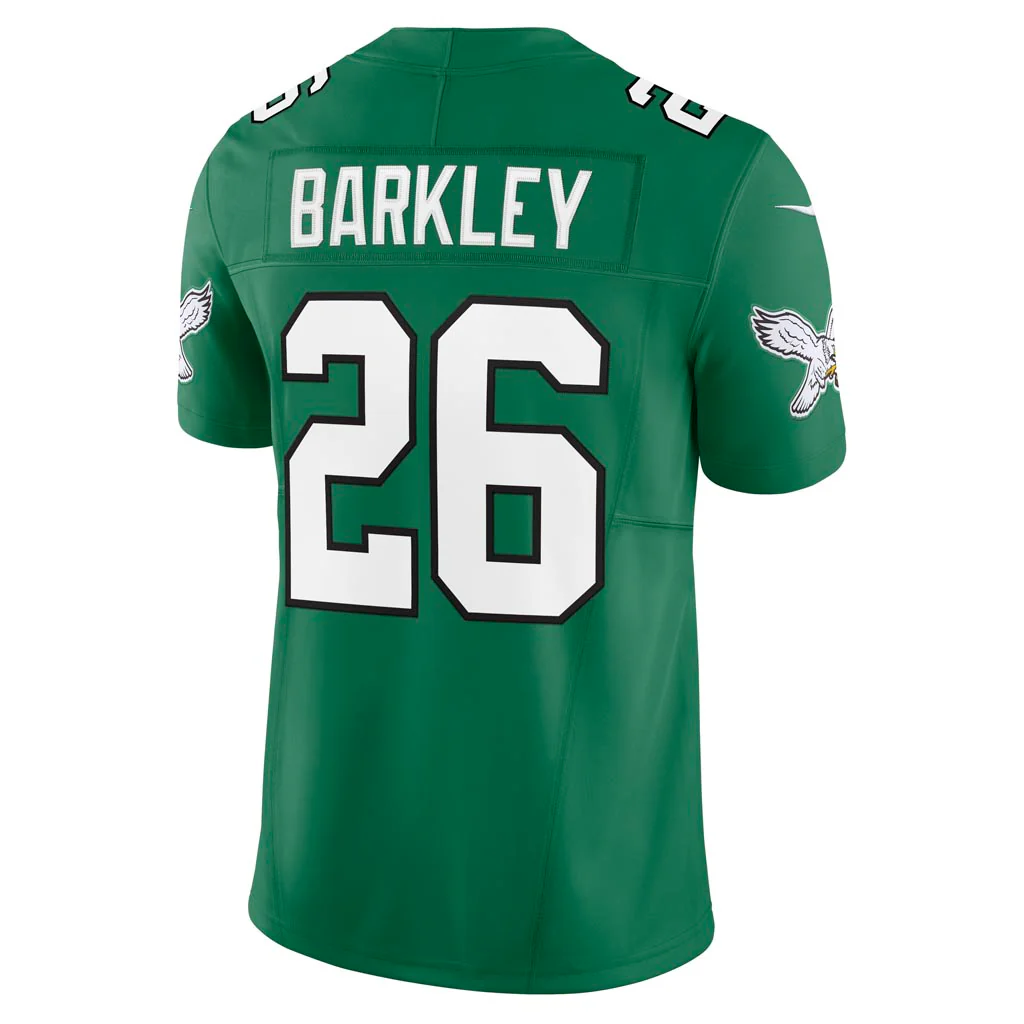NFL Philadelphia Eagles Saquon Barkley Nike Throwback Vapor Limited Jersey - Green - Image 3