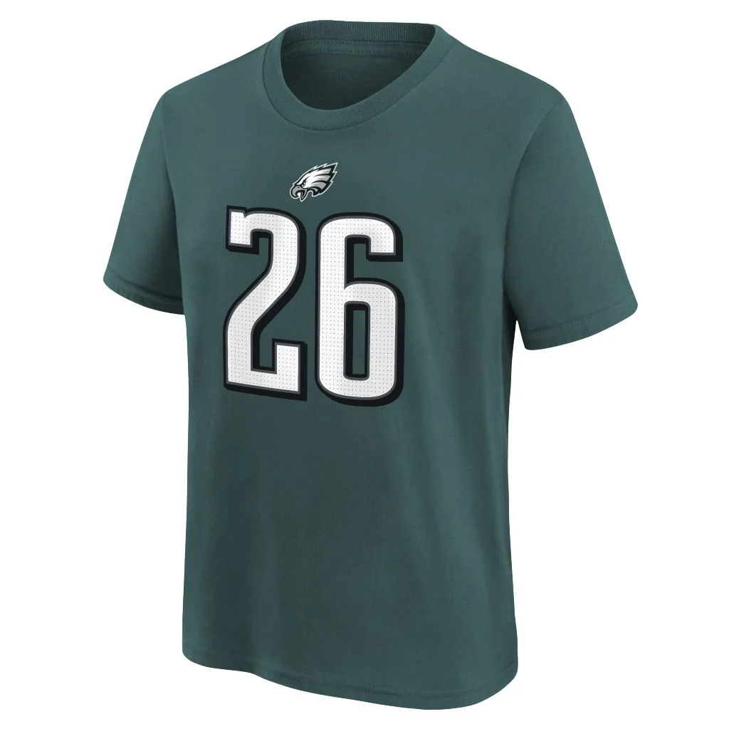 NFL Philadelphia Eagles Saquon Barkley Youth Nike Name & Number T-Shirt - Green - Image 2
