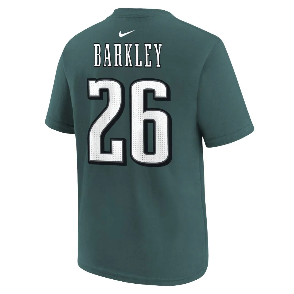NFL Philadelphia Eagles Saquon Barkley Youth Nike Name & Number T-Shirt - Green - Image 3