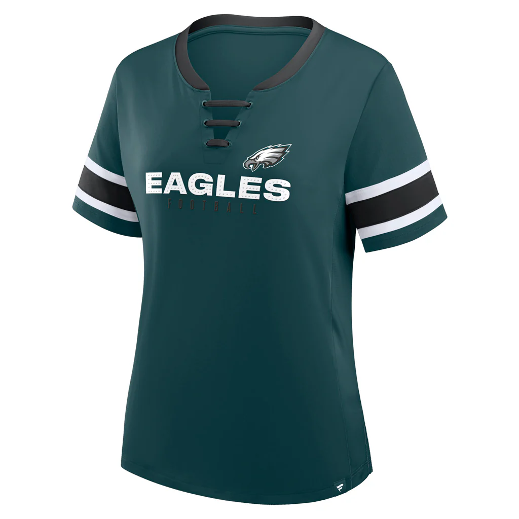 NFL Philadelphia Eagles Women's Fanatics Draw Play Athena Lace-Up Top - Green - Image 2