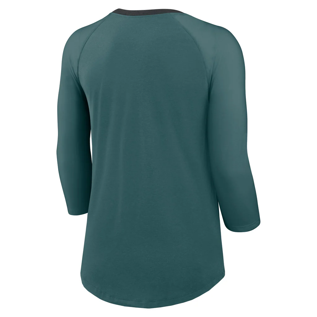 NFL Philadelphia Eagles Women's Nike Fashion 3/4 Sleeve T-Shirt - Green - Image 3