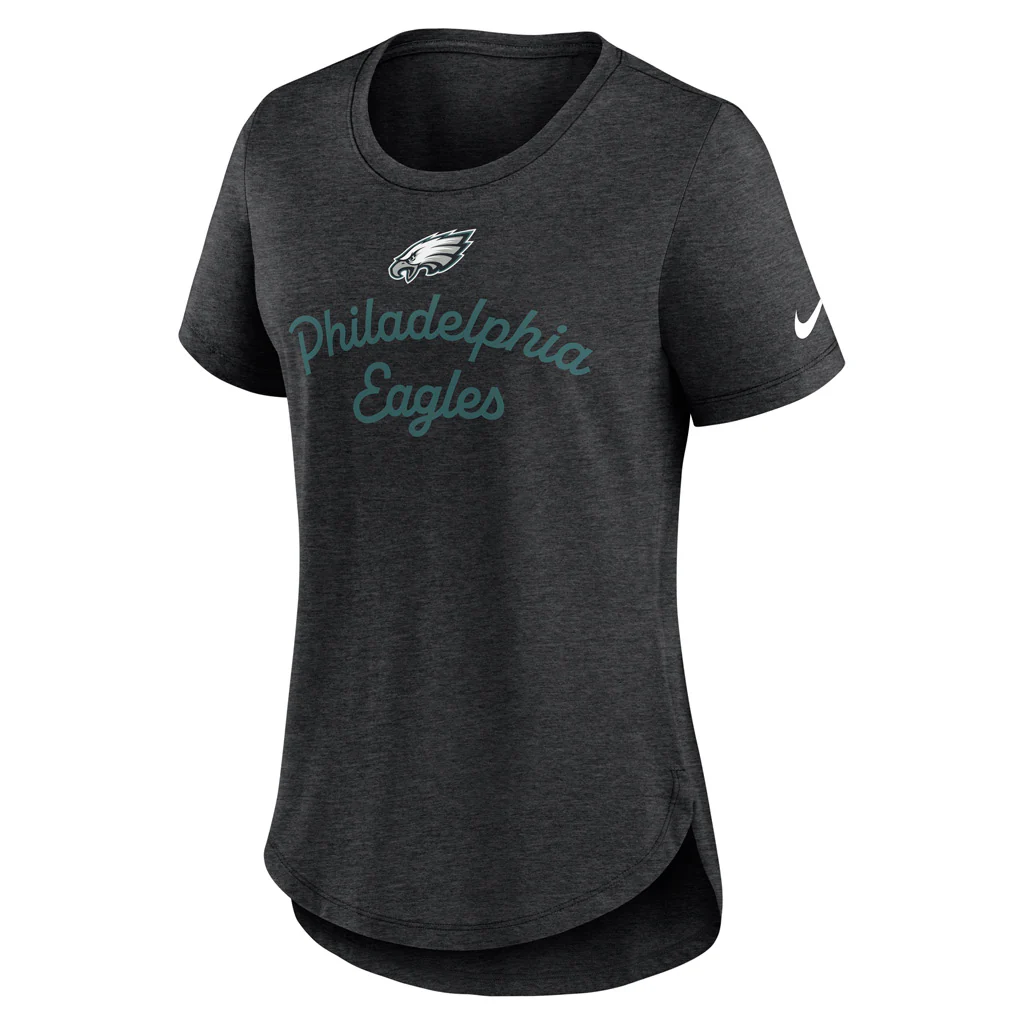 NFL Philadelphia Eagles Women's Nike Fashion Triblend T-Shirt - Black - Image 2