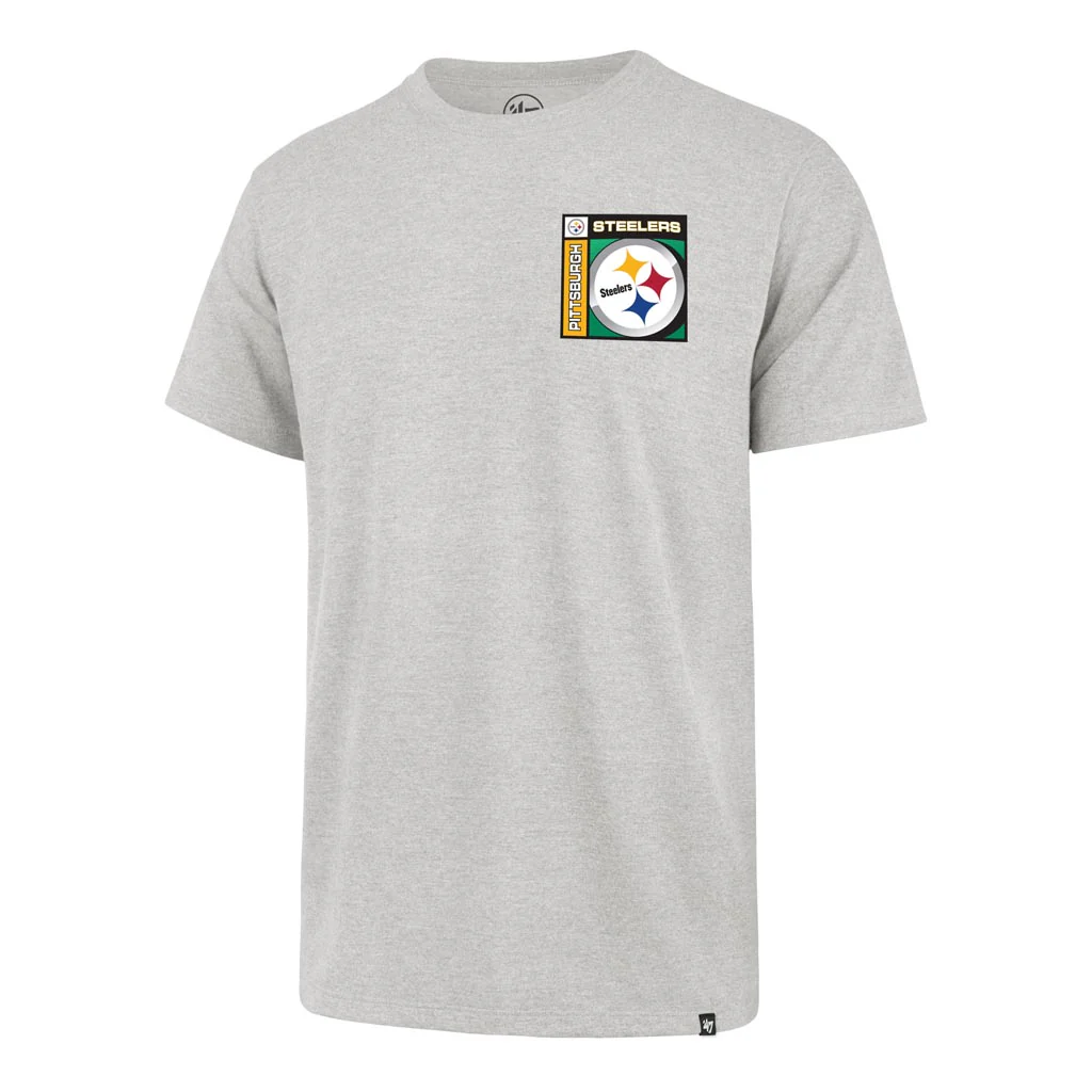 NFL Pittsburgh Steelers '47 Chrome Plate Franklin T-Shirt - Gray - Image 2