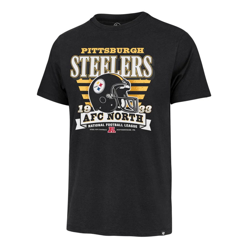 NFL Pittsburgh Steelers '47 Stripe Splash Franklin T-Shirt - Black - Image 2