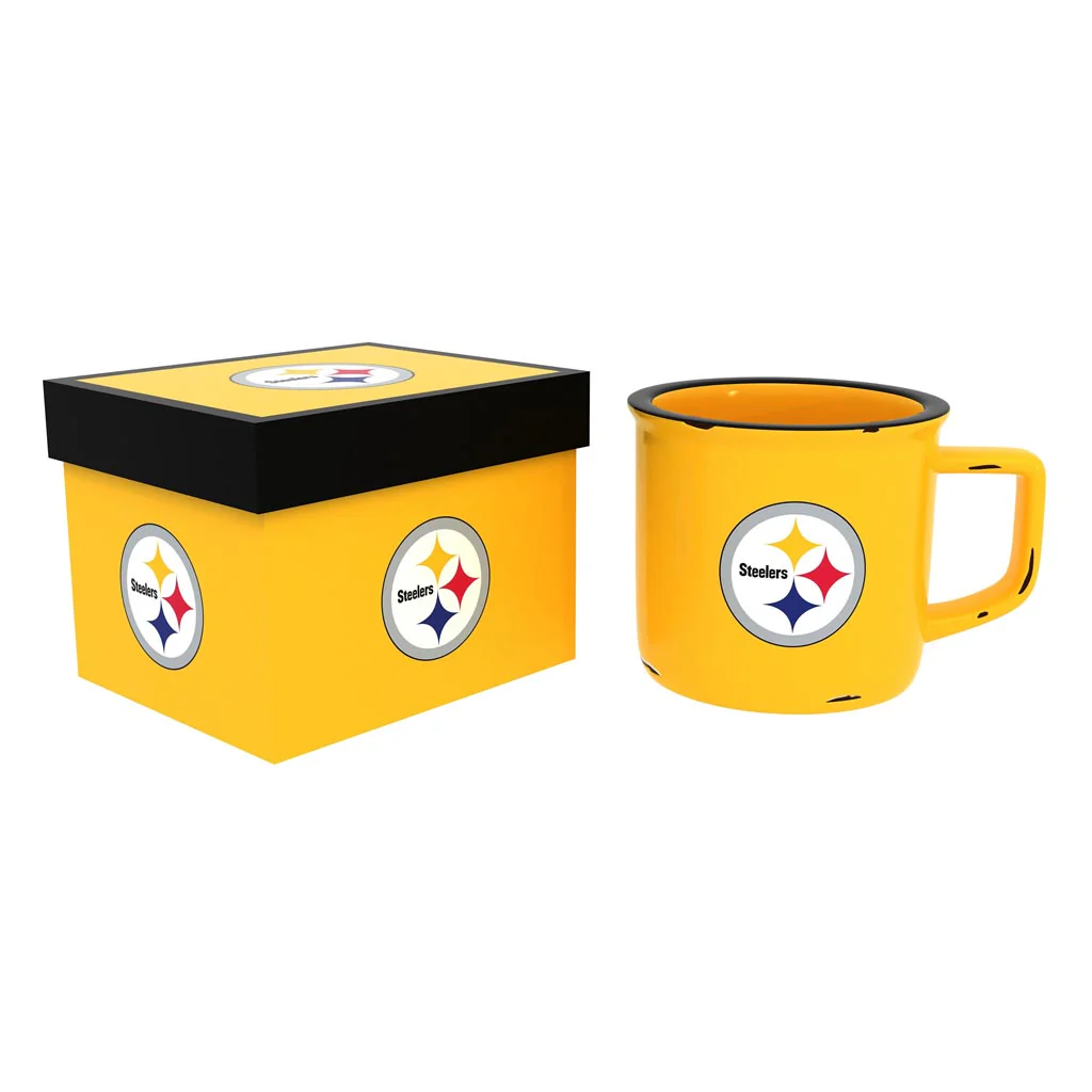 NFL Pittsburgh Steelers Evergreen 14oz Ceramic Camp Cup - Yellow