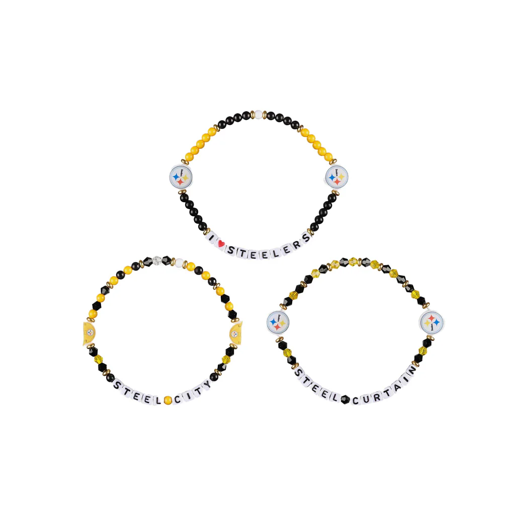 NFL Pittsburgh Steelers FOCO 3-Pack Friendship Bracelet - Image 2
