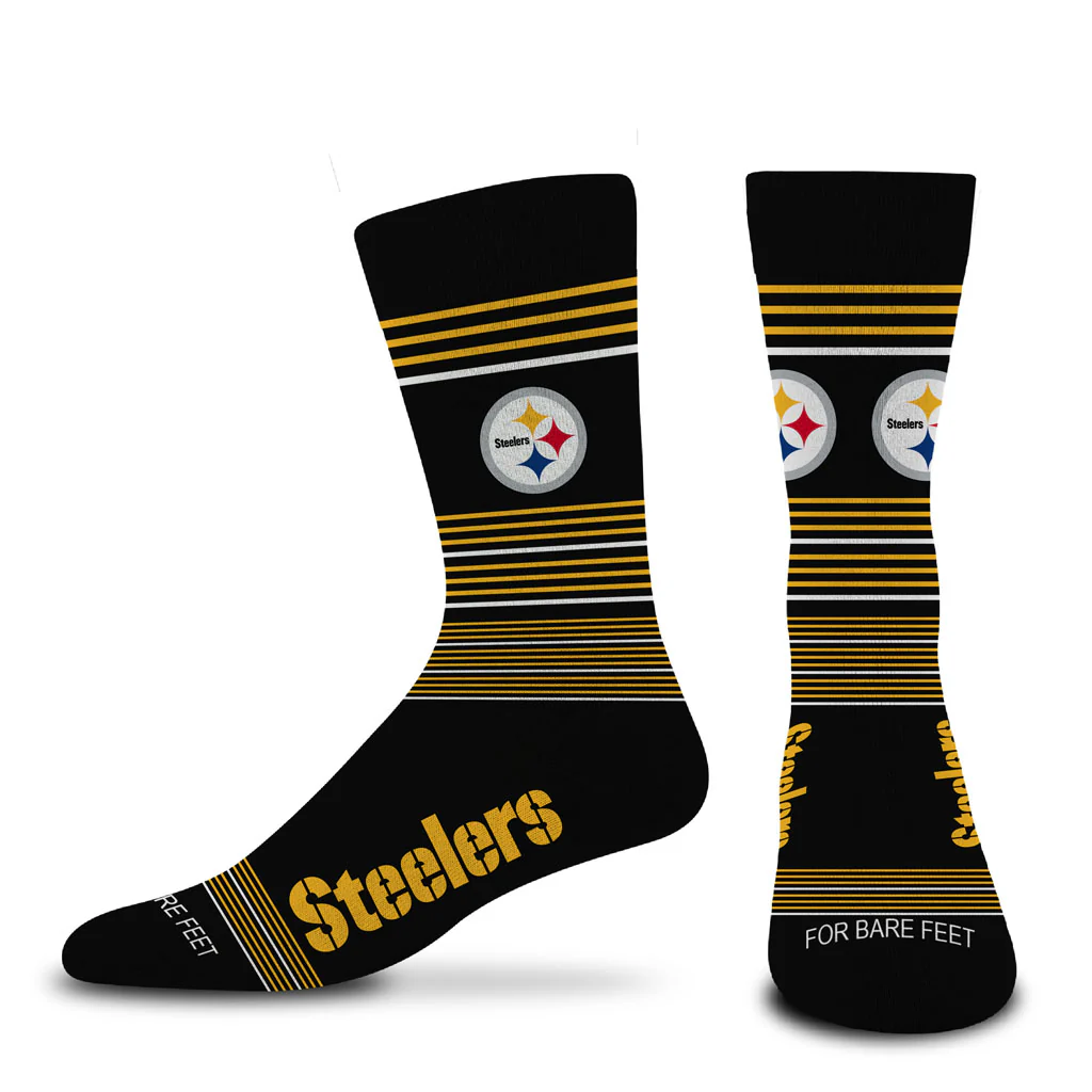 NFL Pittsburgh Steelers For Bare Feet Gradient Stripe Socks - Black