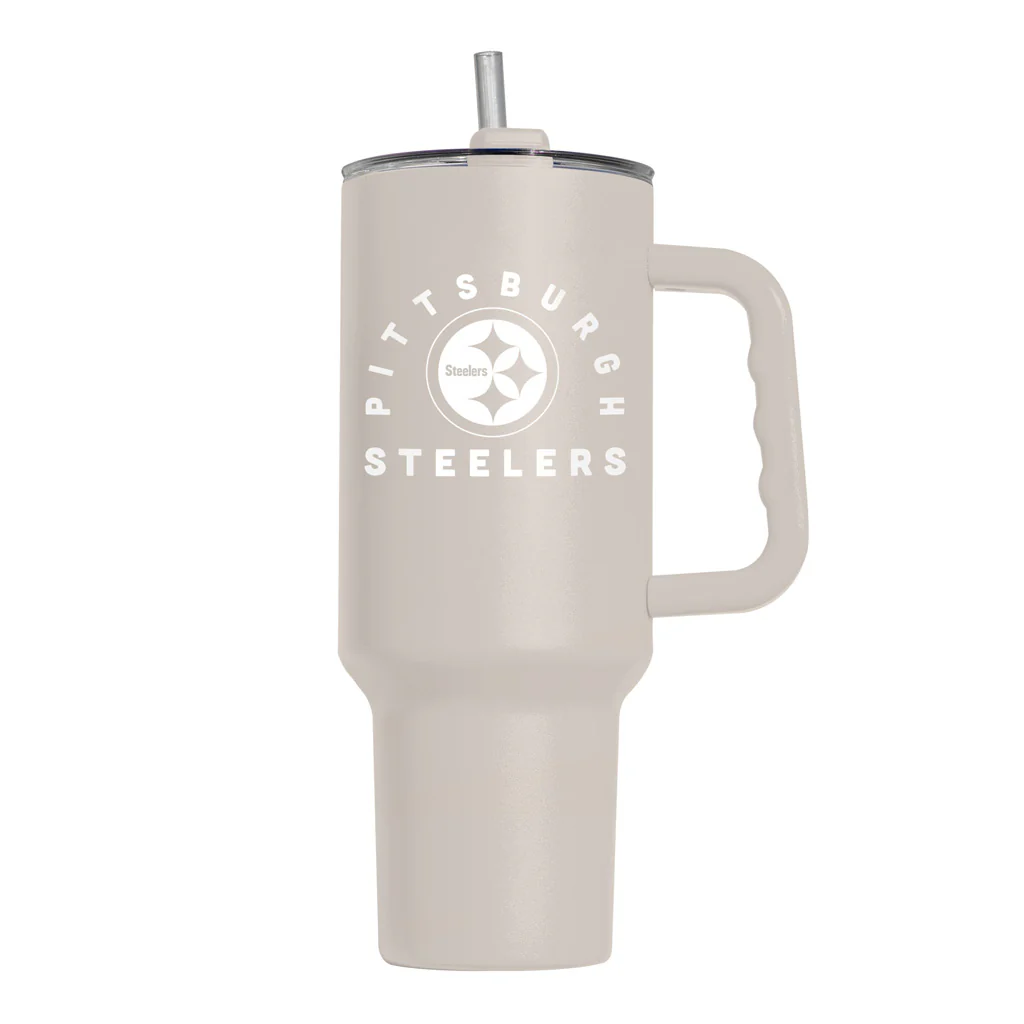 NFL Pittsburgh Steelers Logo Brands 40oz Sand Travel Tumbler - Image 2