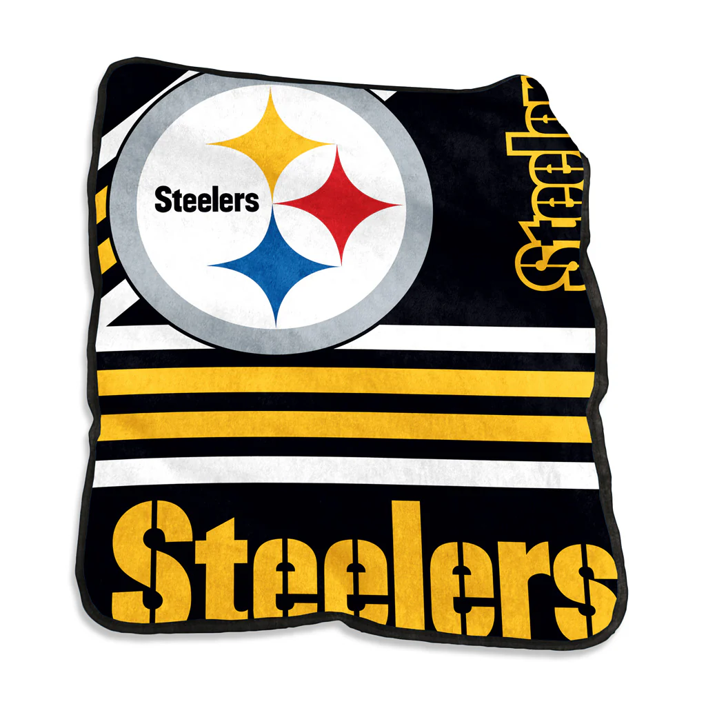 NFL Pittsburgh Steelers Logo Brands 50" x 60" Raschel Blanket - Black