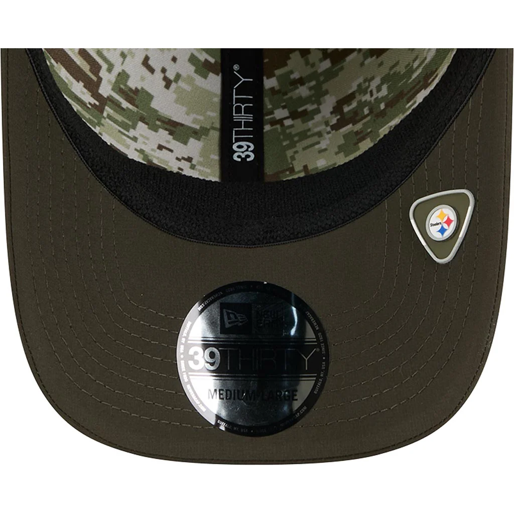 NFL Pittsburgh Steelers New Era 2025 Salute to Service 39THIRTY Flex Fit Hat - Green - Image 5