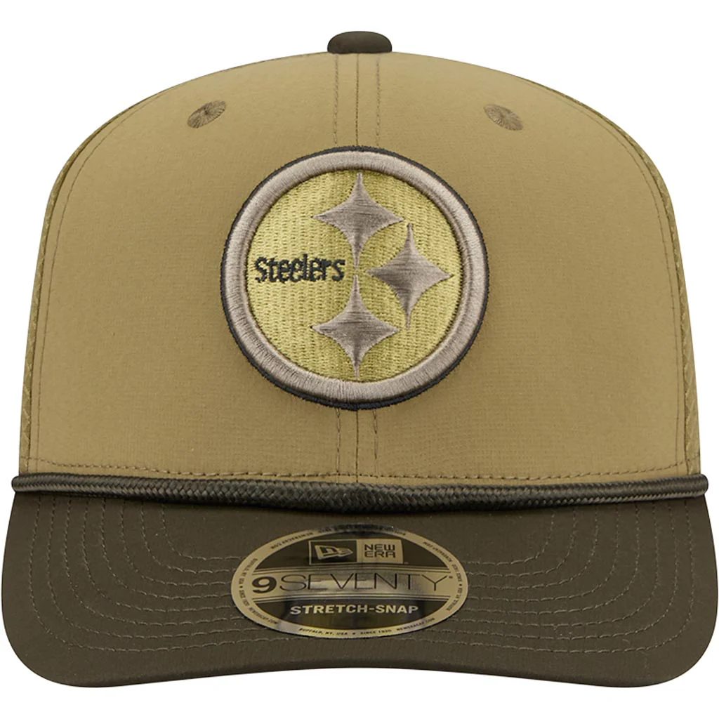 NFL Pittsburgh Steelers New Era 2025 Salute to Service 9SEVENTY Stretch-Snapback Hat - Green - Image 3
