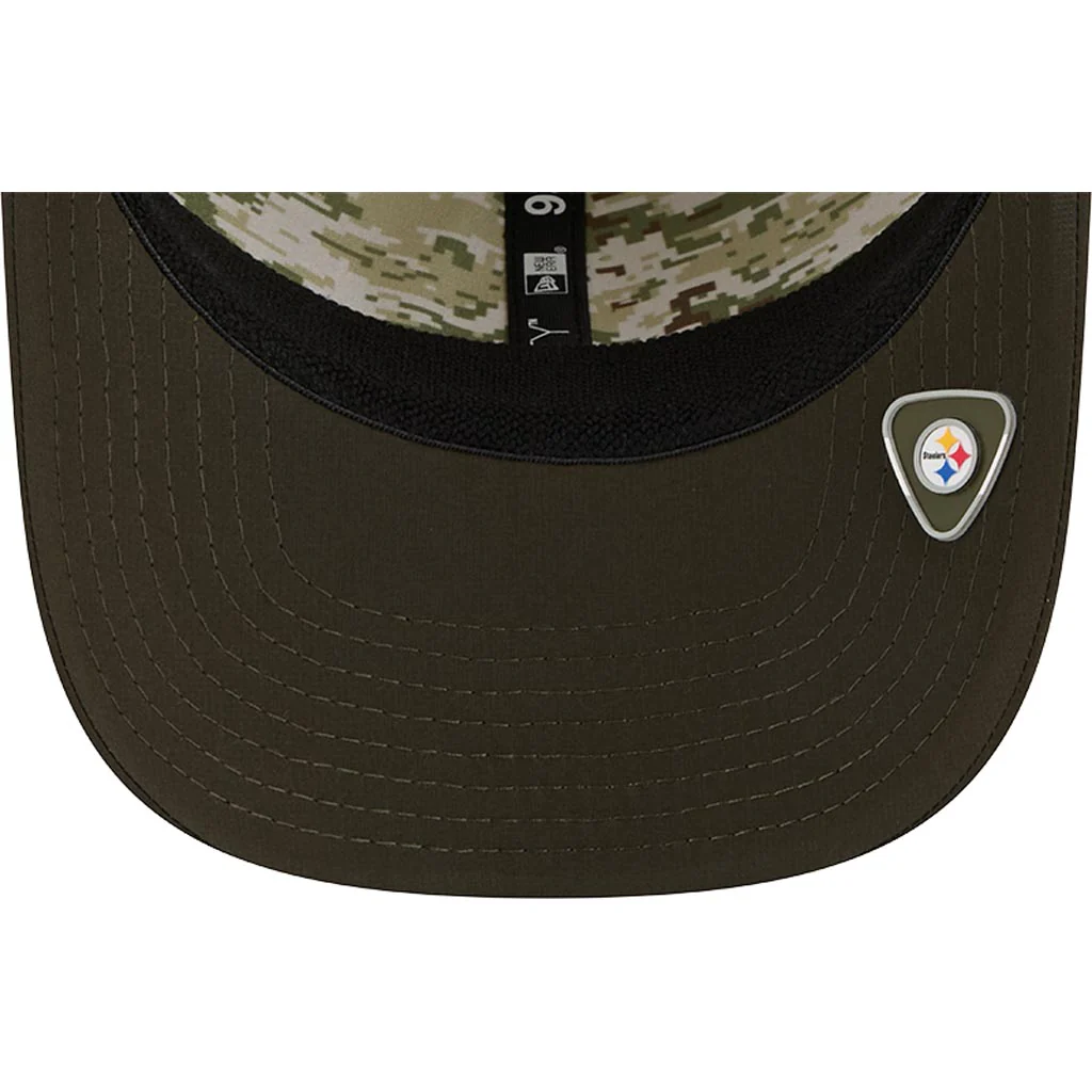 NFL Pittsburgh Steelers New Era 2025 Salute to Service 9SEVENTY Stretch-Snapback Hat - Green - Image 5