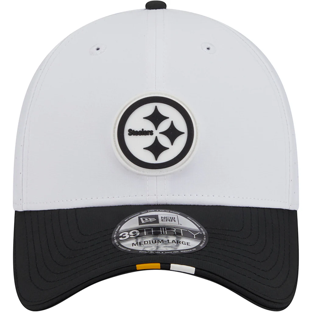 NFL Pittsburgh Steelers New Era 2025 Training 39THIRTY Flex Fit Hat - White - Image 3