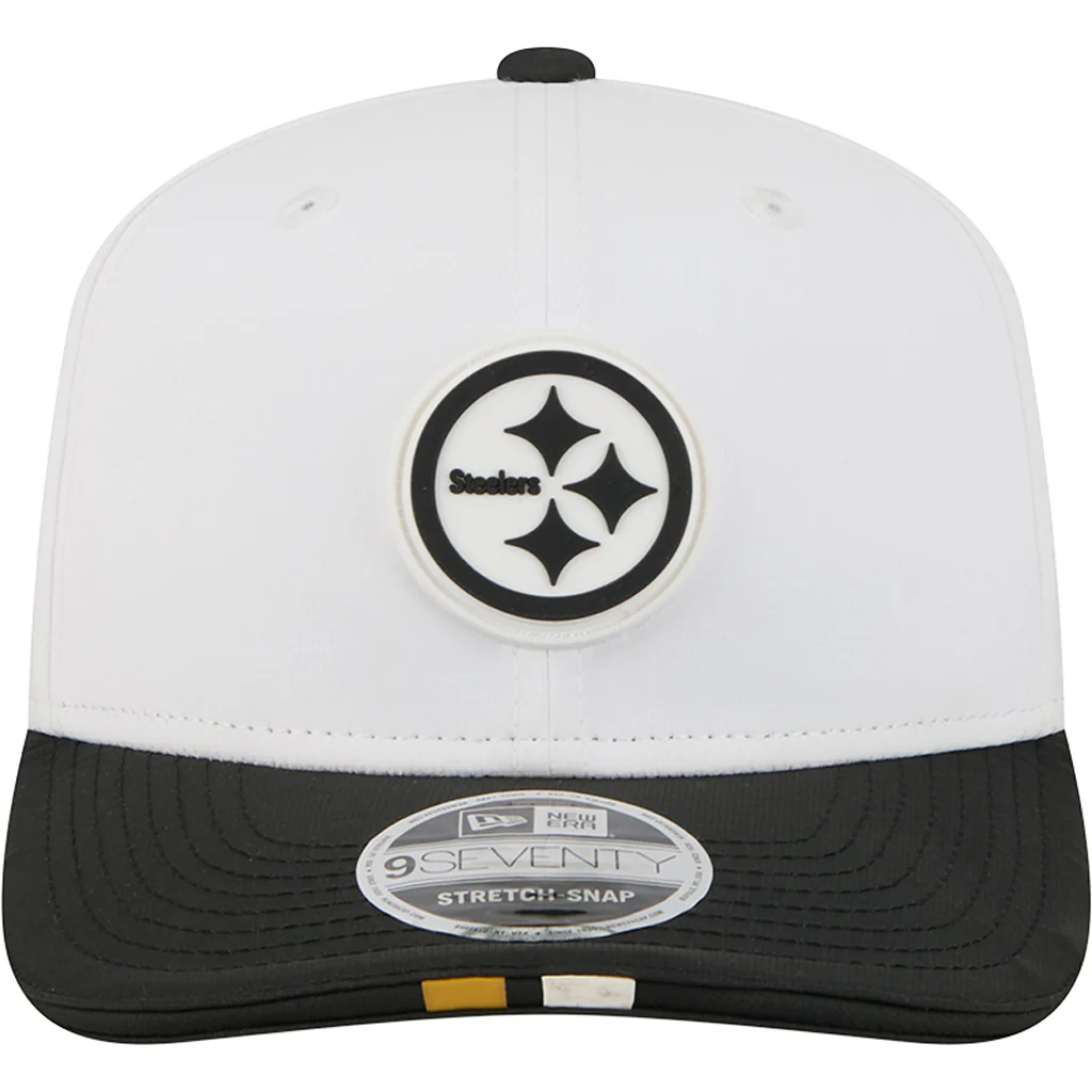 NFL Pittsburgh Steelers New Era 2025 Training 9SEVENTY Stretch-Snapback Hat - White - Image 3
