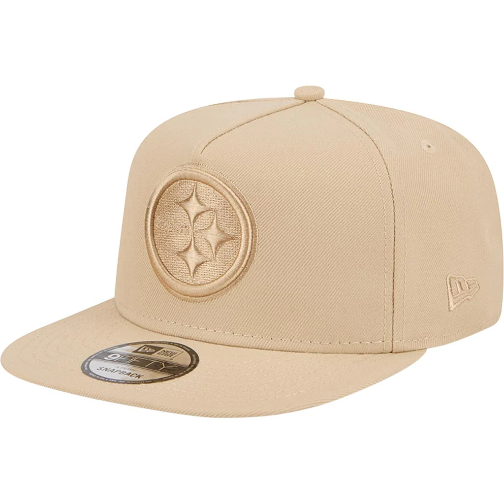 NFL Pittsburgh Steelers New Era Dry Wood 9FIFTY A-Frame Snapback Hat - Tan
