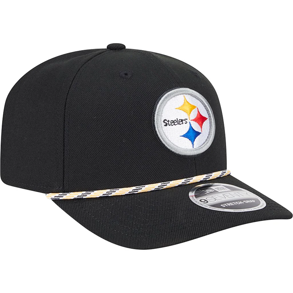 NFL Pittsburgh Steelers New Era Multi Rope 9SEVENTY Stretch-Snapback Hat - Black - Image 2
