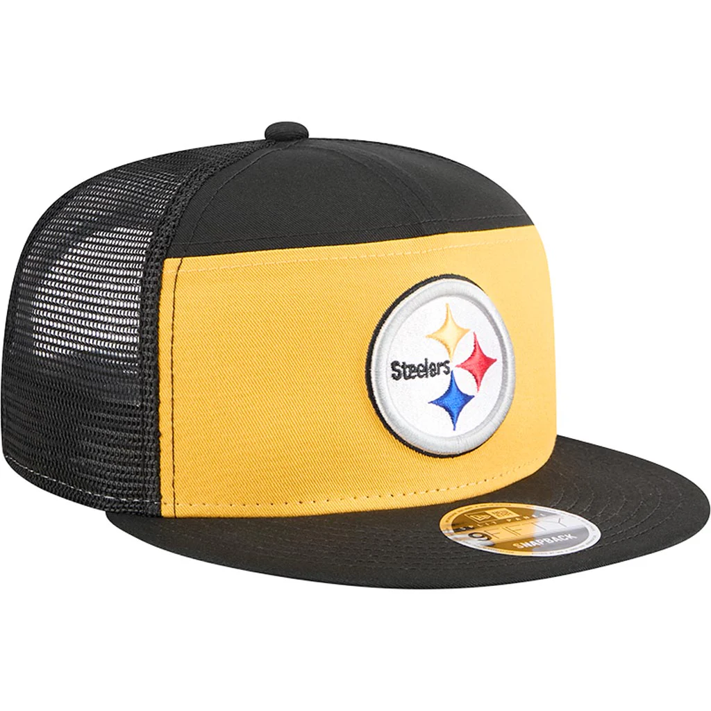 NFL Pittsburgh Steelers New Era Outdoor 9FIFTY Split Panel Snapback Hat - Yellow - Image 2