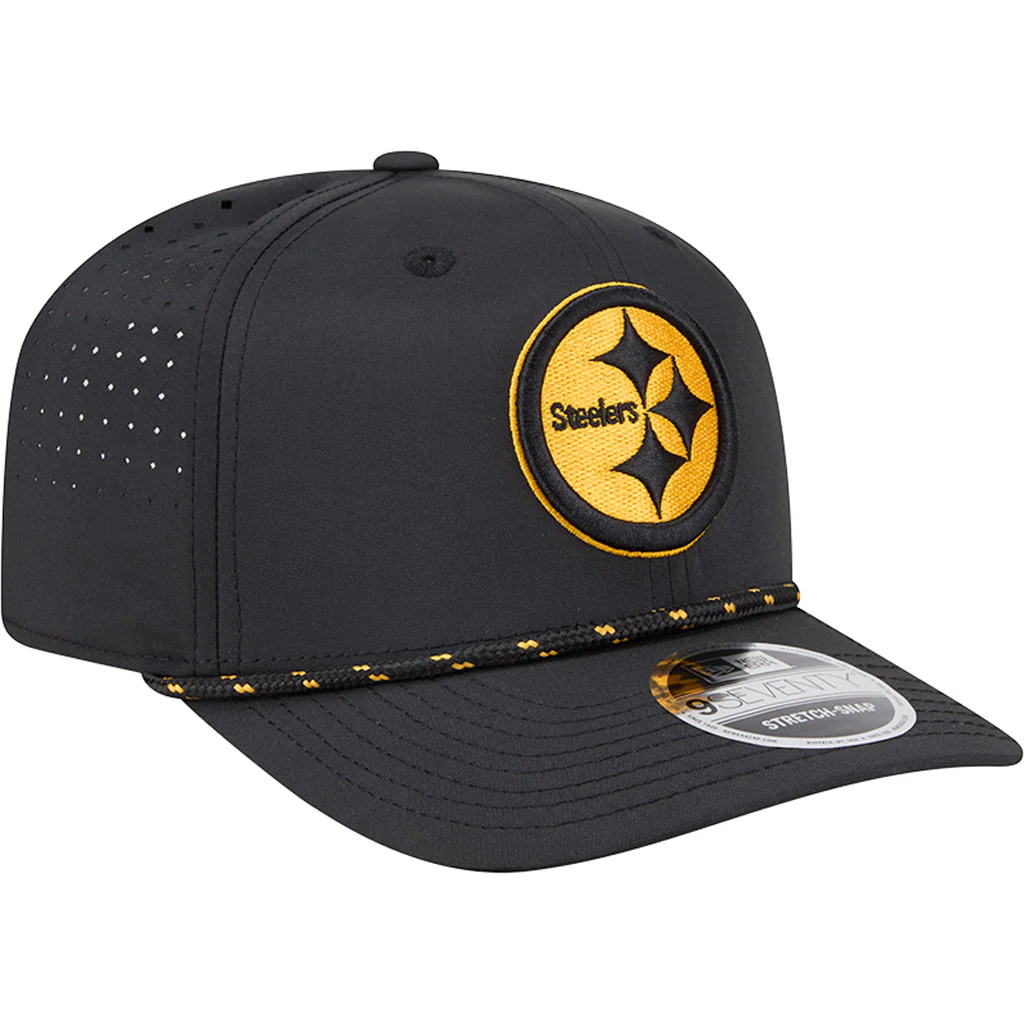 NFL Pittsburgh Steelers New Era Sport 9SEVENTY Stretch Snap Hat - Black - Image 2