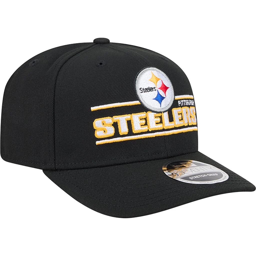 NFL Pittsburgh Steelers New Era Stated 9SEVENTY Stretch-Snapback Hat - Black - Image 2