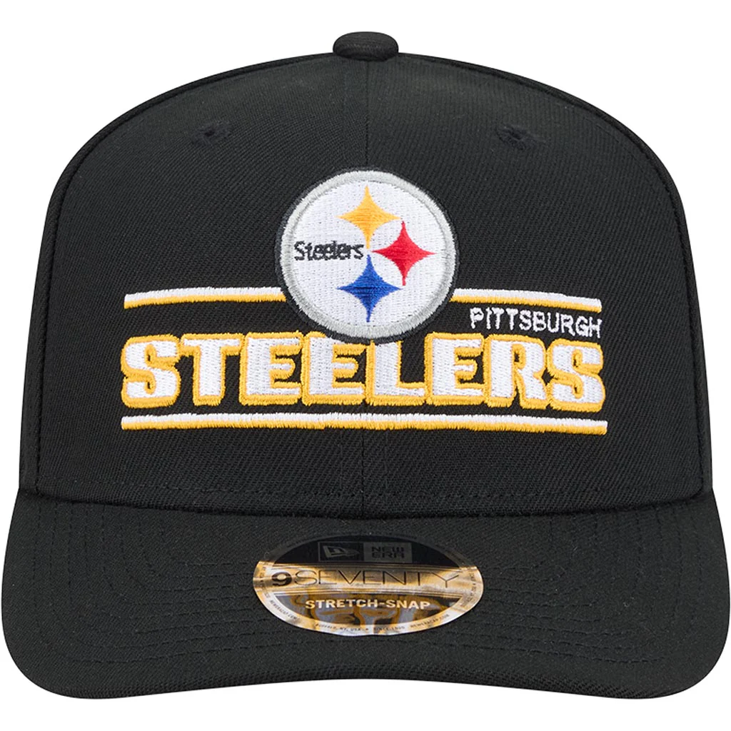 NFL Pittsburgh Steelers New Era Stated 9SEVENTY Stretch-Snapback Hat - Black - Image 3