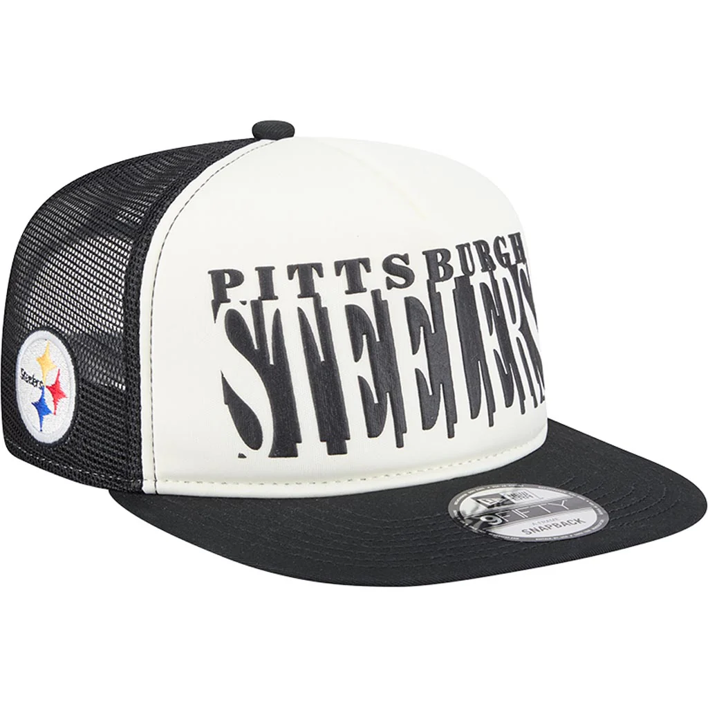 NFL Pittsburgh Steelers New Era Team Cutout 9FIFTY A-Frame Snapback Hat - Cream