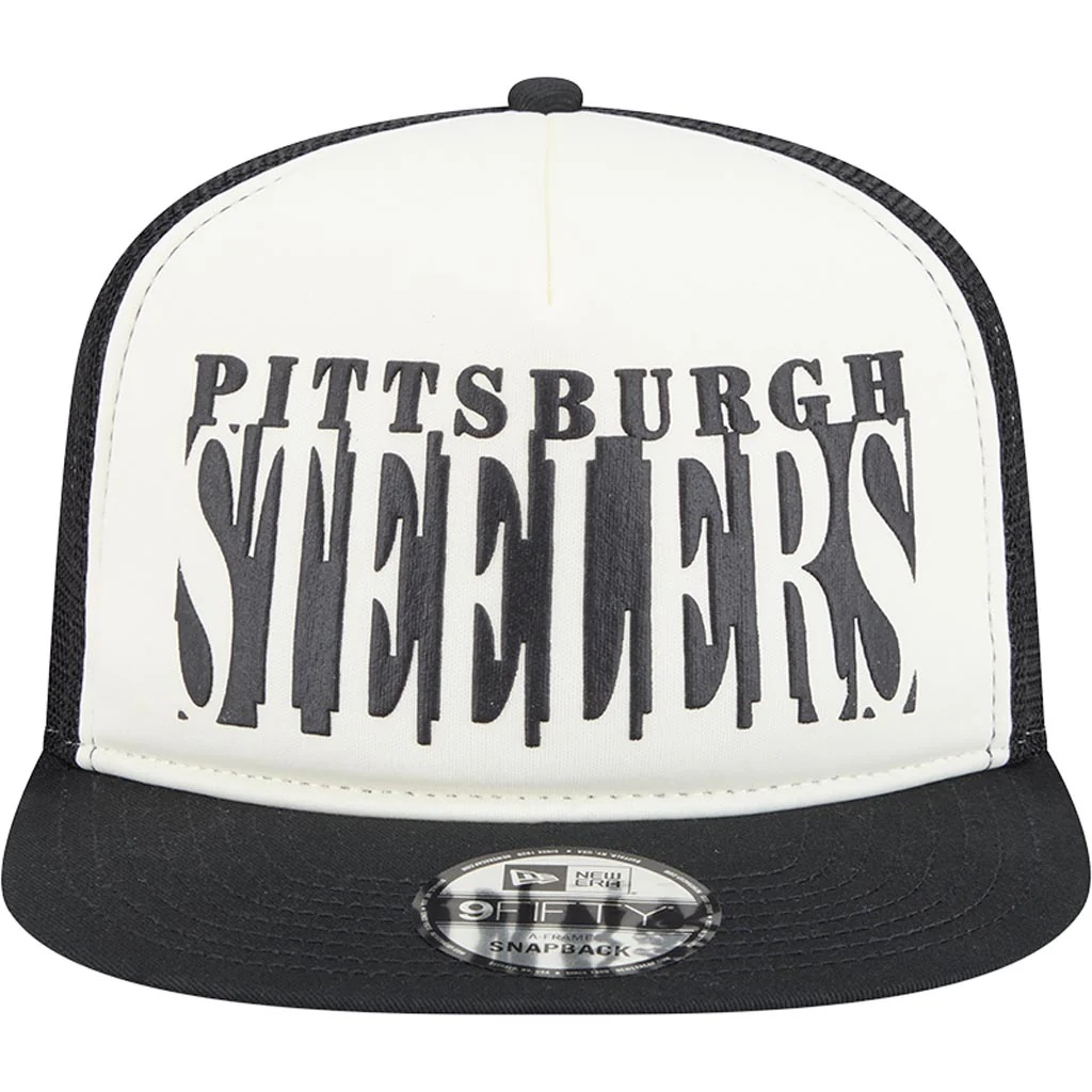 NFL Pittsburgh Steelers New Era Team Cutout 9FIFTY A-Frame Snapback Hat - Cream - Image 3