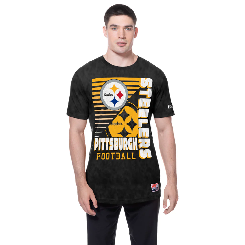 NFL Pittsburgh Steelers New Era Throwback Wash T-Shirt - Black