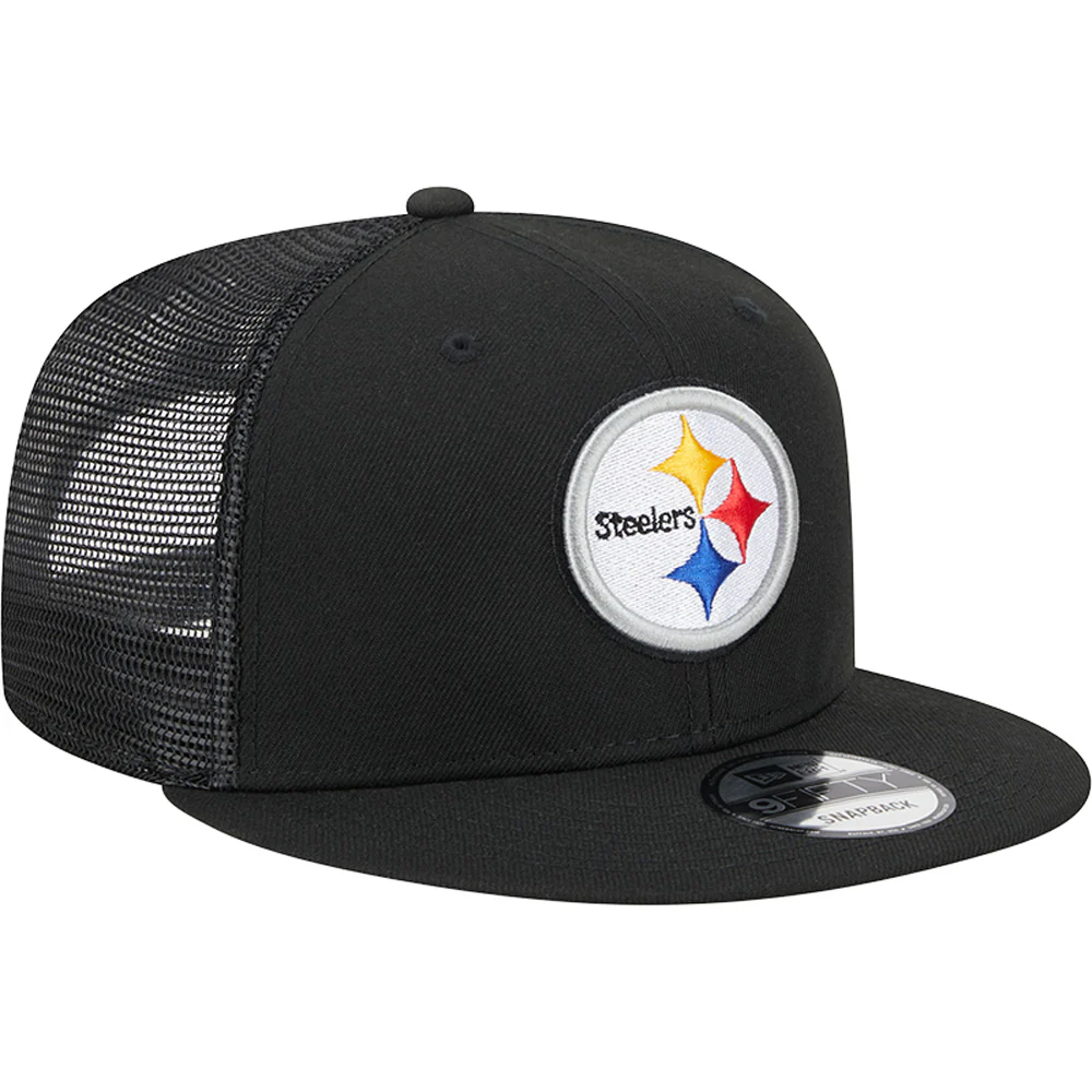 NFL Pittsburgh Steelers New Era 9FIFTY Snapback Trucker Hat - Black - Image 2