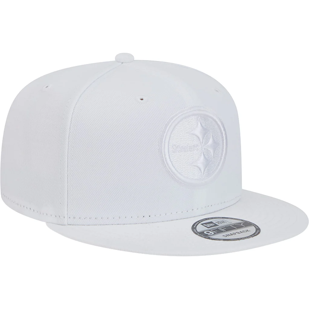 NFL Pittsburgh Steelers New Era White on White 9FIFTY Snapback Hat - White - Image 2