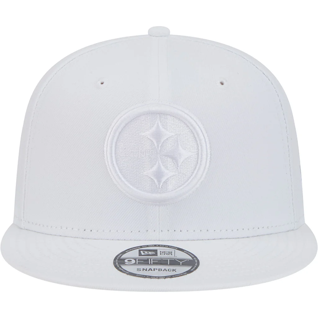 NFL Pittsburgh Steelers New Era White on White 9FIFTY Snapback Hat - White - Image 3